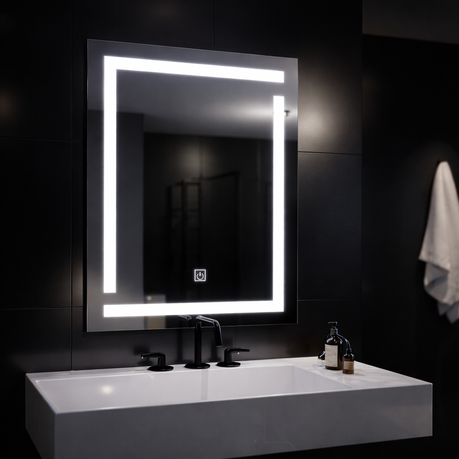 Miroir Giga LED, 60x80cm, Tactile, lumière 6000K