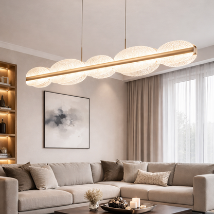 Lustre LED suspendu avec télécommande ISOTTA 105W, Lumière Froid/Chaud/Neutre 3000K/4000K/6000K, Dimmable, Hauteur réglable, Noir et Argent, Métal et Cristal