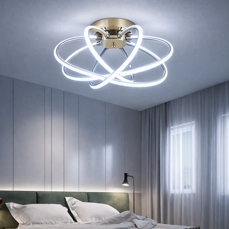 Lustre LED avec télécommande LT770/500GD, 45W, lumière chaude/froide/neutre 3000K/4000K/6000K, variable, métal Aurium