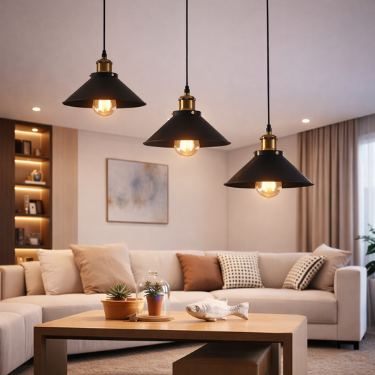 Lustre suspendu, LV210/3L, 3*E27, marron, métal et fil, hauteur réglable