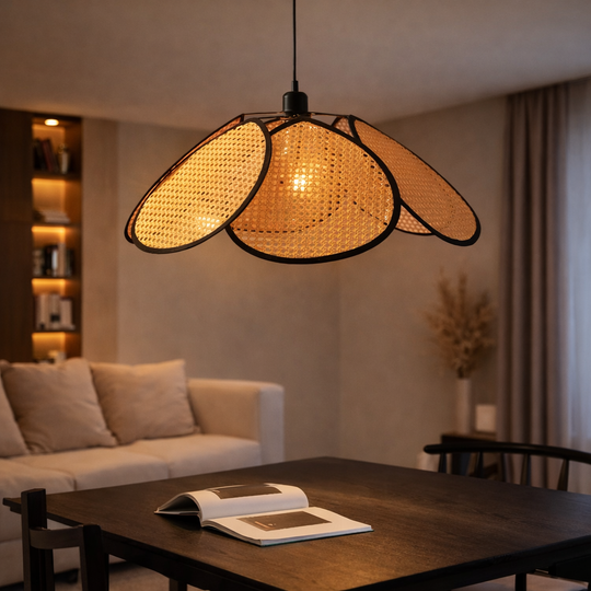 Lustre vintage 1xE27, Grange, diamètre 80cm, bois et métal, marron Lustres vintage Titre par défaut Alessandro Design