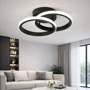 Lustre LED VERTEX CIRCULA 21W, 2 Cercles, Structure en Métal, Lumière Froide/Chaude/Neutre 3000K/4000K/6000K, Noir, Métal