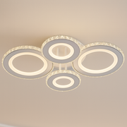Lustra LED cu telecomanda si cristal NOVA ROTONDA RGB 82W, 4 Cercuri, lumina Rece/Calda/Neutra, Dimabila, Alb Lustre LED cu Telecomanda Default Title Alessandro Design