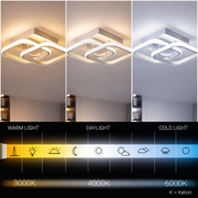 Lustre LED VERTEX Matrix, diamants superposés, cadres métalliques, 11 W, 2 diamants, lumière froide/chaude/neutre 3000K/4000K/6000K, blanc