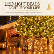 Installation de Noël linéaire avec fil argenté et télécommande, lumière chaude, 5000 cm, 500 LED, IP44