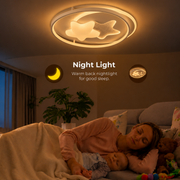 Lustre LED avec télécommande ISTARAVSHAN, Forme des Corps Célestes, 87W, Lumière Froide/Chaude/Neutre, Dimmable, Blanc