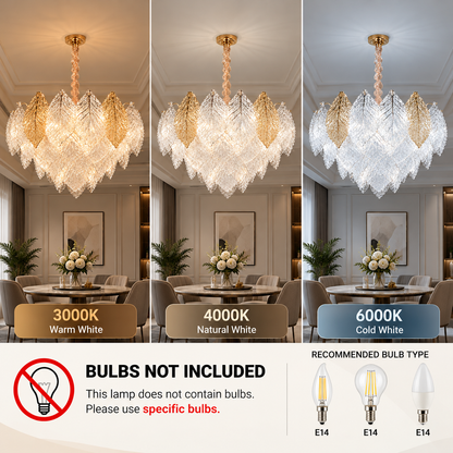 Lustre en cristal LACE Eleganza 9xE14, diamètre 50 cm, hauteur 36 cm, or brillant, hauteur réglable, design élégant