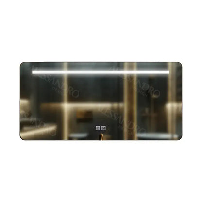 Miroir LED rectangulaire, 110x65cm, Touch Estassia Marcello, Système anti-buée, Dimable