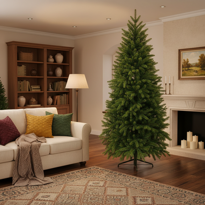Decorațiune Brad Artificial EIS, 210 cm, 666 vârfuri, Plastic, Verde