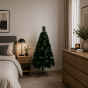 Decorațiune Brad Artificial MANIITSOQ, 150 cm, 130 vârfuri, Suport Metalic, Plastic, Verde