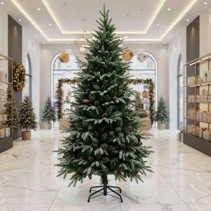 Decorațiune Brad Artificial QAANAAQ, 210 cm, 1149 vârfuri, Plastic, Verde