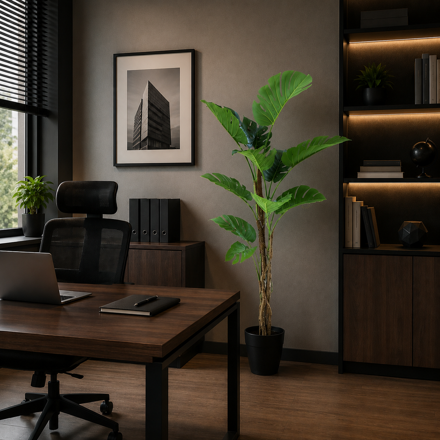 Decorațiune Monstera Deliciosa, Plastic, 160 cm, Verde
