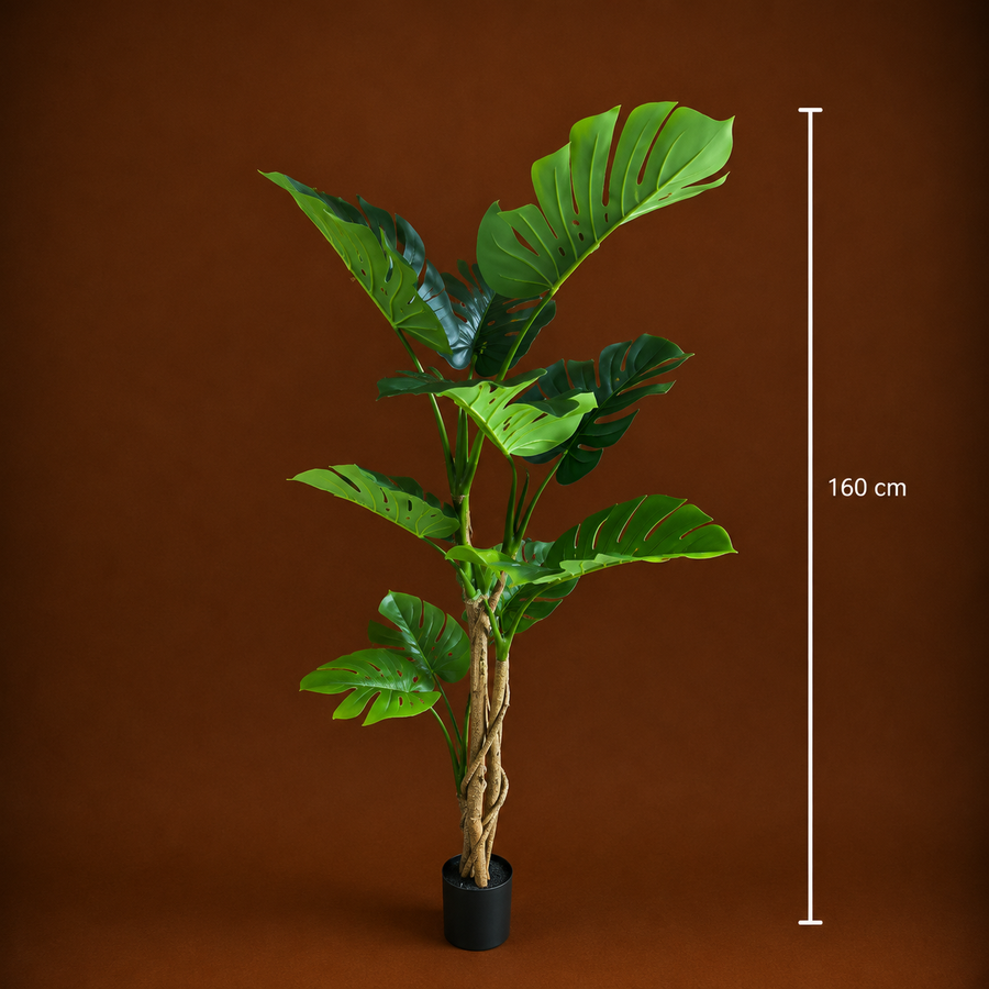 Decorațiune Monstera Deliciosa, Plastic, 160 cm, Verde