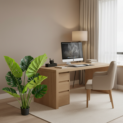Plantă Artificială Tip Monstera Deliciosa, Cu Frunze Bogate, 120 cm, Verde