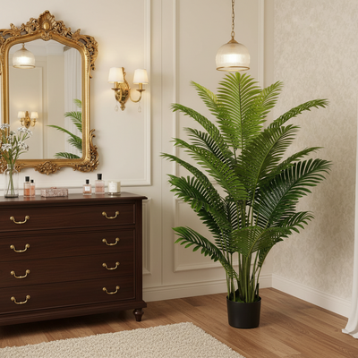 Plantă Artificială Tip Palmier Areca, 15 frunze, 150 cm, Verde