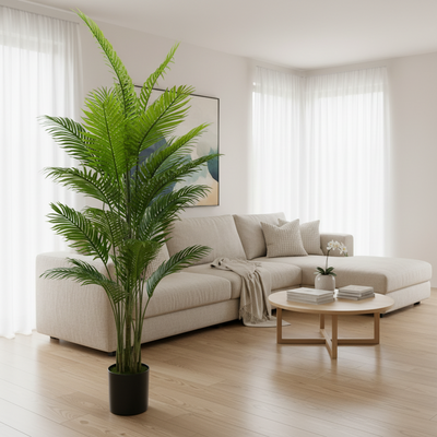 Plantă Artificială Tip Palmier Areca, 25 frunze, 190 cm, Verde