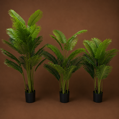 Decorațiune Palmier Areca, Plastic, 25 frunze, 190 cm, Verde