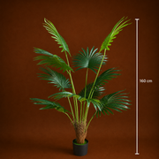 Decorațiune Palmier Livistona Evantai, 10 frunze, Plastic, 160 cm, Verde
