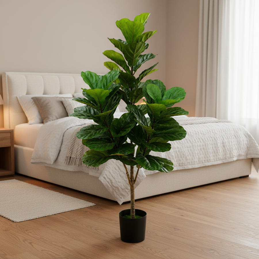 Decorațiune Smochin, Plastic, 3 brate, 160 cm, Verde