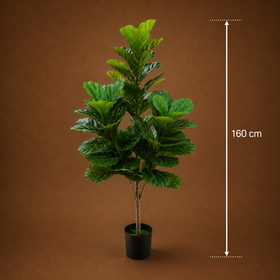 Decorațiune Smochin, Plastic, 3 brate, 160 cm, Verde
