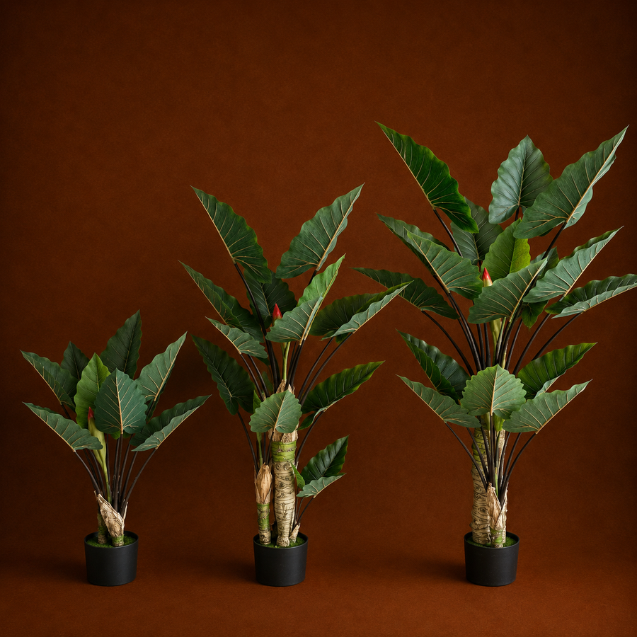 Decorațiune Strelitzia, 2 trunchiuri, Plastic, 190 cm, Verde
