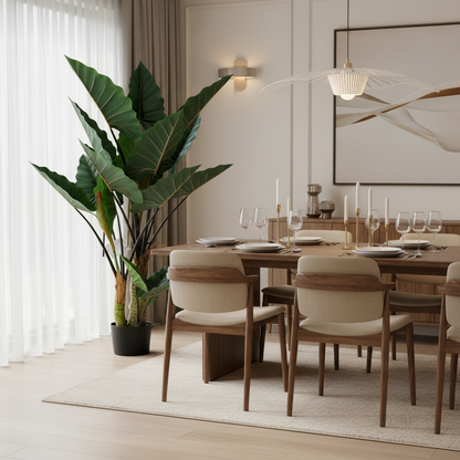 Decorațiune Strelitzia, 3 trunchiuri, Plastic, 160 cm, Verde