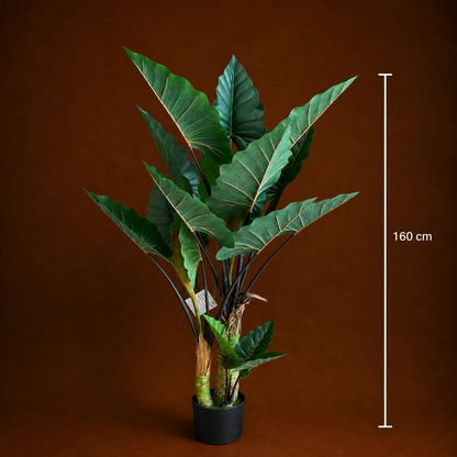 Decorațiune Strelitzia, 3 trunchiuri, Plastic, 160 cm, Verde