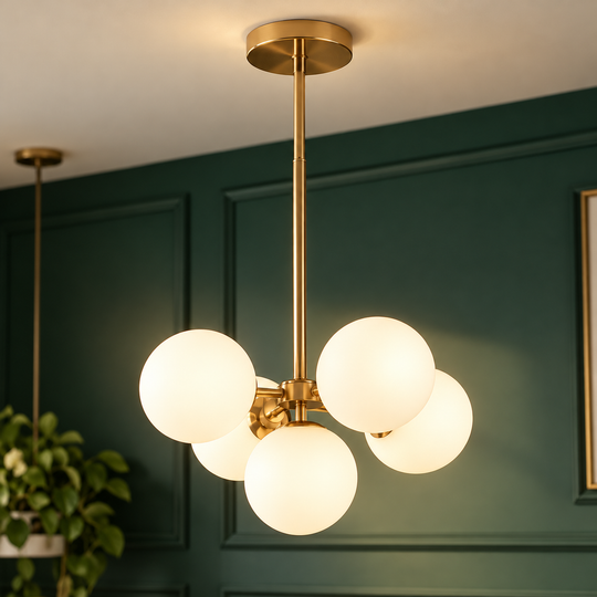 ORBS Eleganza Lustre, 48cm, 5xE27, Globes, Or