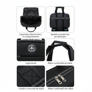 Sacoche professionnelle pour ordinateur portable ASTANA, 40x20x30cm, Oxford, Noir