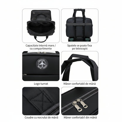 Sacoche professionnelle pour ordinateur portable ASTANA, 40x20x30cm, Oxford, Noir