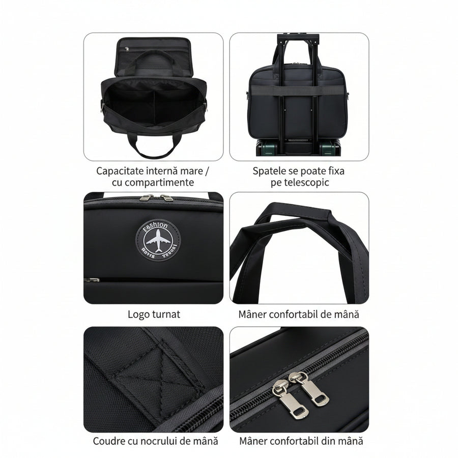 Sacoche professionnelle pour ordinateur portable ASTANA, 40x20x30cm, Oxford, Noir