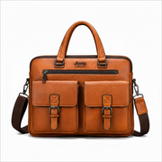 Sacoche professionnelle pour ordinateur portable SAMARKAND, 38x7x28 cm, cuir écologique, marron clair