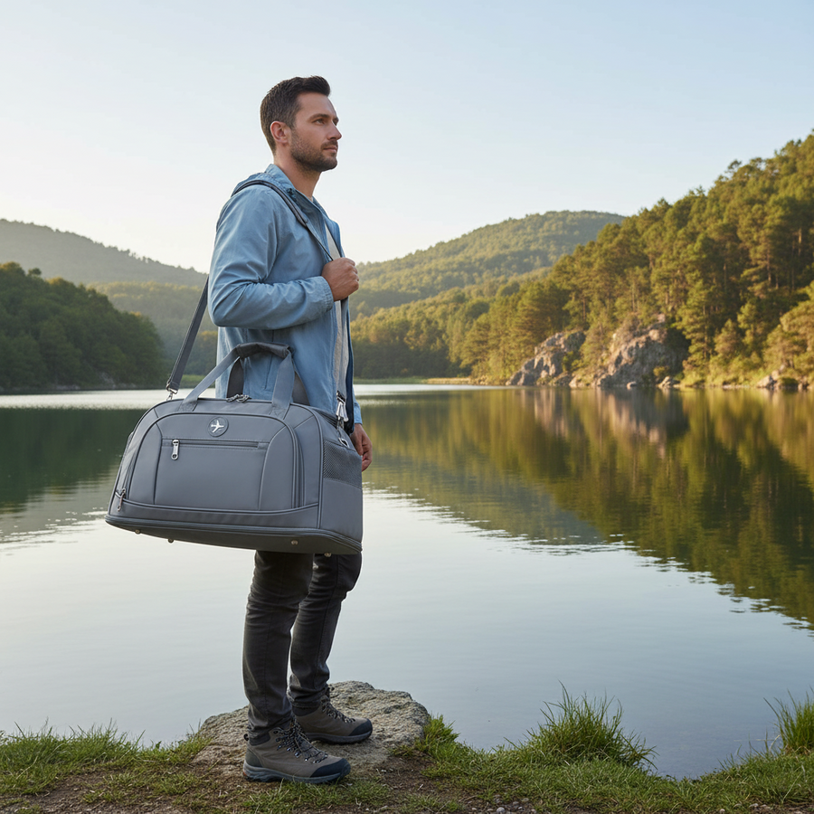 KARAGANDA Sac de Voyage, 54x26x27 cm, Oxford, Gris