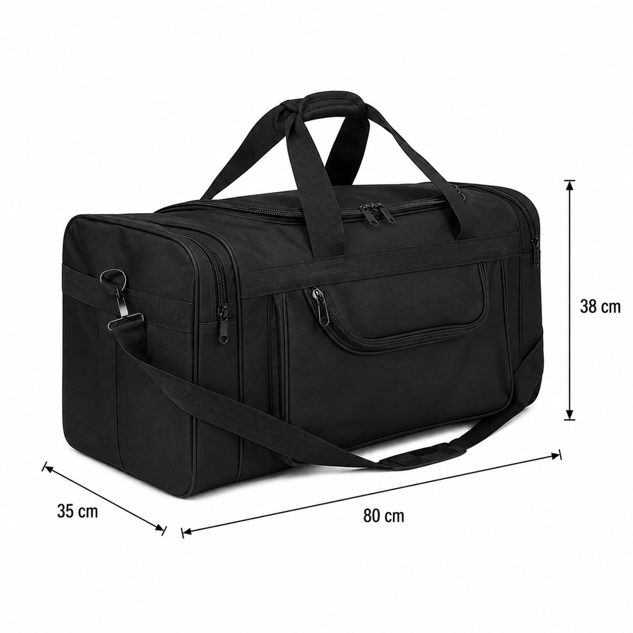 KOSTANAY Sac de voyage, 80x35x38 cm, Oxford, Noir