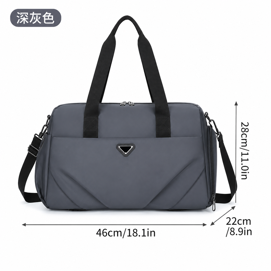 SHYMKENT Sac de voyage, 46x22x28cm, Oxford, gris foncé