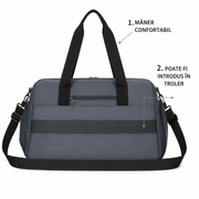 SHYMKENT Sac de voyage, 46x22x28cm, Oxford, gris foncé