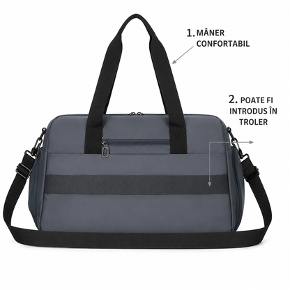 SHYMKENT Sac de voyage, 46x22x28cm, Oxford, gris foncé