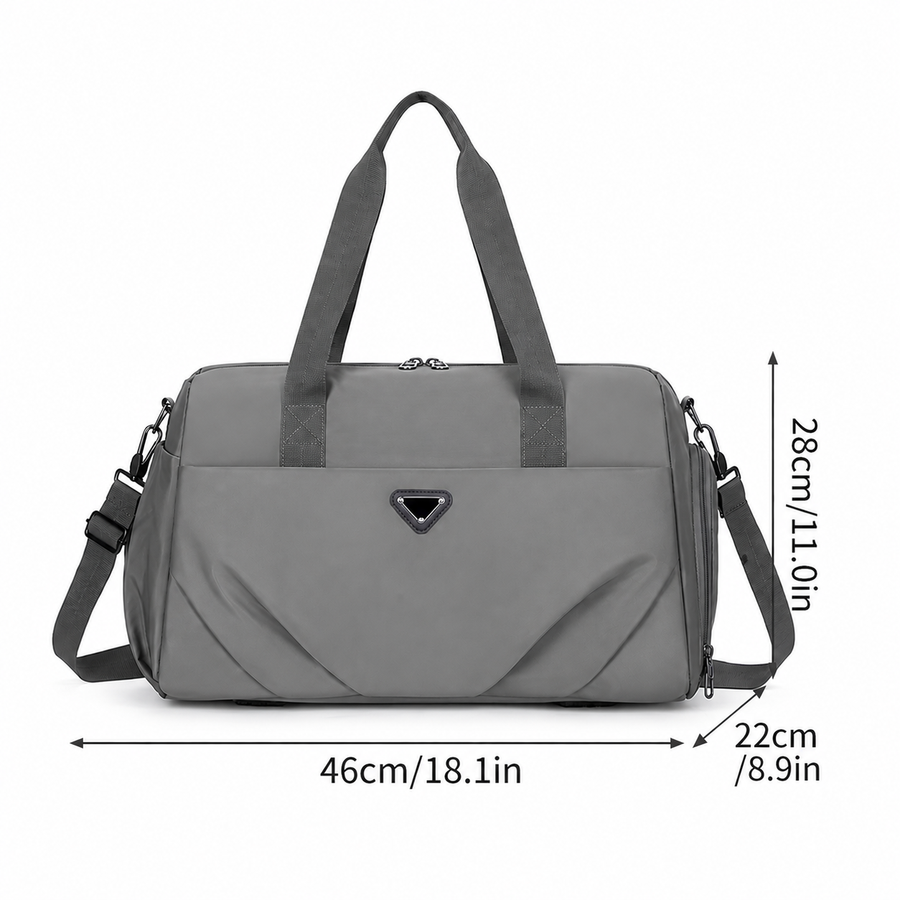 SHYMKENT Sac de voyage, 46x22x28cm, Oxford, gris vert