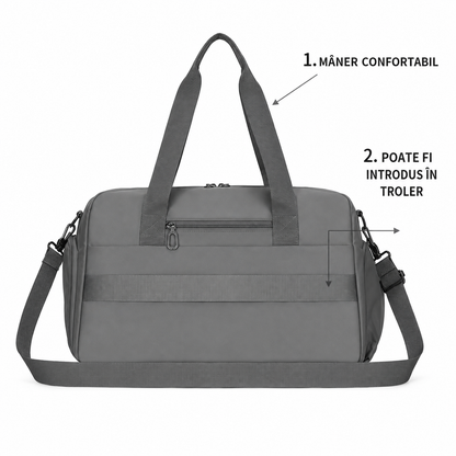 SHYMKENT Sac de voyage, 46x22x28cm, Oxford, gris vert