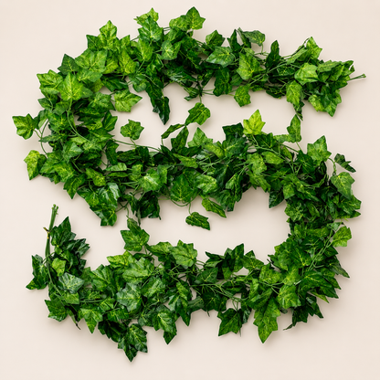 Ghirlandă Artificială din Iederă, 12 Ramuri x 36 Frunze, Verde
