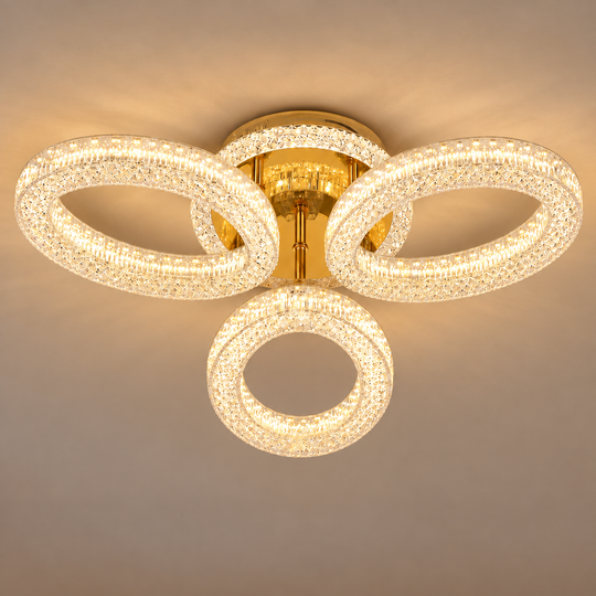 Lustre LED avec télécommande VEYRO, 39W, Lumière Froide/Chaude/Neutre, Dimmable, Or