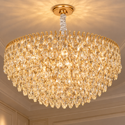 ERDENET Lustre en cristal Regalis, 22xE14, diamètre 80 cm, métal et cristal, or brillant, hauteur réglable