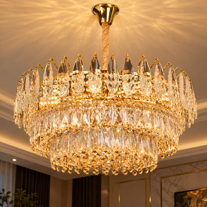 Lustre en cristal MAJESTIC Magno 15x E14, diamètre 60 cm, or brillant, hauteur réglable