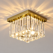 MARTINEZ Linear Luxe Lustre en cristal, diamètre 35 cm, 4x E14, or brillant