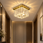 MARTINEZ Linear Luxe Lustre en cristal, diamètre 35 cm, 4x E14, or brillant
