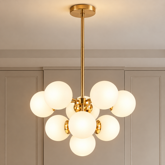 Lustre ORBS Magno, 54cm, 9xE27, Globes, Or