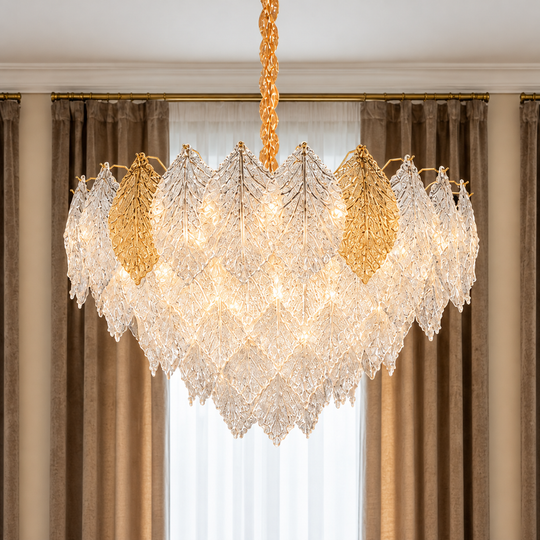 Lustre en cristal LACE Regalis 21xE14, diamètre 80 cm, hauteur 49 cm, or brillant, hauteur réglable, design élégant