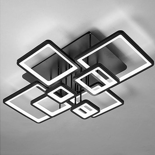 Lustre LED avec télécommande ELLA 186W, 8 carrés, lumière froide/chaude/neutre, variable, noir Lustres LED avec télécommande Titre par défaut Alessandro Design