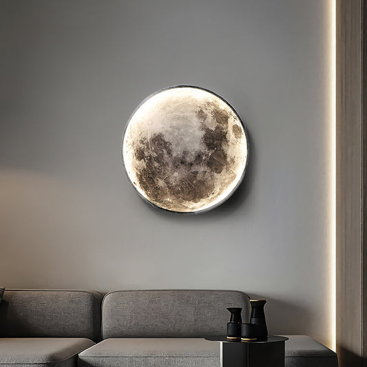Applique murale LED décorative lune 55W diamètre 80CM lumière froide neutre chaude 3000/4000/6000K