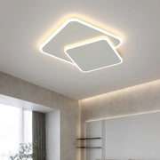 Lustre LED avec télécommande FUTURA LUMINA 66W, 2 Carrés, Lumière Froide/Chaude/Neutre, Dimmable, Blanc